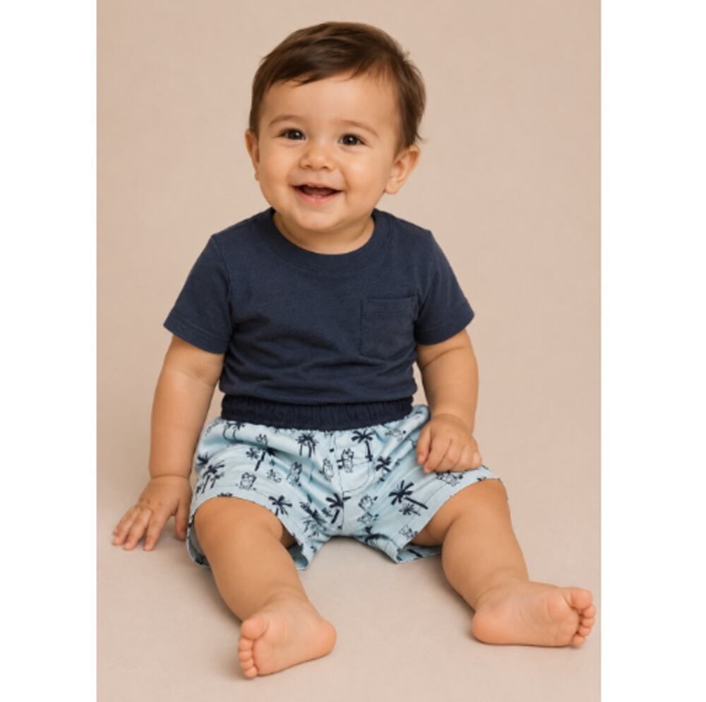 Bluey Baby White Drawstring Waistband Toddler Swim Shorts Size 18 Months